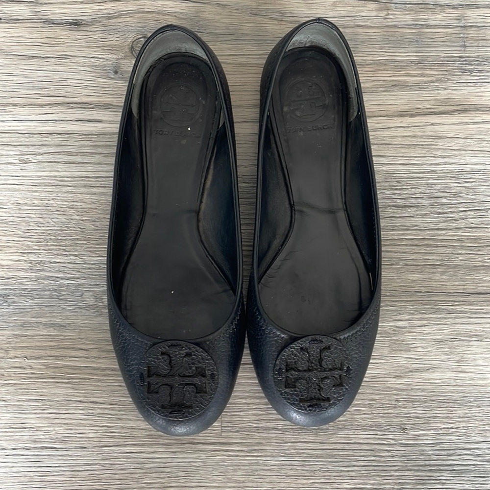 Used Tory Burch Size 8 Black Flats